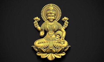 laxmi ji 3d modelo deusa hindu indiano religioso joalheria imprimível arte esculturas 3d print model - Mito3D