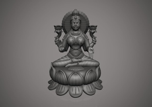 laxmi ji déesse indien hindou sud culture dieu statue miniatures figurines art sculptures 3d print model - Mito3D