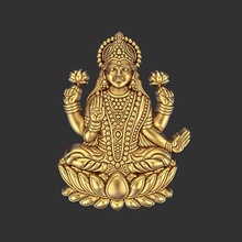 laxmi mata 03 laxmiji mataji dhanlaxmi goddess wealth kamla religion idol statue temple jewelery pendents art sculpture figure basrelief jewelry pendants 3d print model - Mito3D