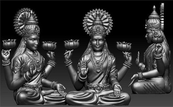 laxmi œil idole 3d imprimable modèle art Bouddha sculpture statue temple religion figure Shiva religiou objet 3dmodeling 3dmodel 3dprint Dieu mataji Murti sculptures 3d print model - Mito3D