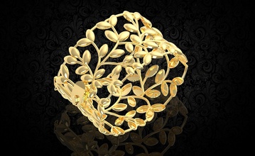 leaf bracelet flower gold model jewelry bracelets 3d print model - Mito3D