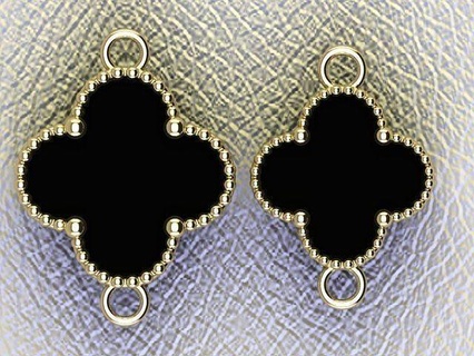 foglia trifoglio braccialetto collegamento oro argento platino bianca rosa gioielli gioielleria stampabile prototipazione braccialetti 3d print model - Mito3D