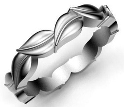 leaf design ladies ring leaves beautiful fine jewelry rings jewellery designer 3ddesign 3d 3dp 3dprinting printable sideband weddingband weddingring 3d print model - Mito3D