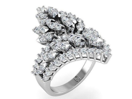 hoja diamante anillo 3121 3d impresión modelo oro pavimentar joyería joya plata fabricación Moda diseño compromiso imprimible libra esterlina pulsera cubano arete collar colgante pendiente anillos 3d print model - Mito3D