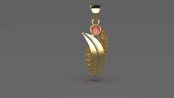 Yaprak mücevher taş kolye boyunsuz yazdırılabilir moda güzellik safir keskin parlıyor gümüş değerli lüks sterlin takı parlak altın 3d print model - Mito3D