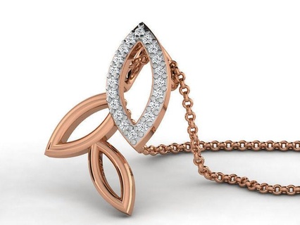 leaf light wt diamond charms pendant 3dm render detail printable gem silver necklace wedding engagement ultra jewel jewellery gold jewelry pendants 3d print model - Mito3D