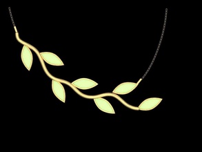 yaprak kolye sanat Özet altın tasarım doğa zarif güzel iç Gümüş orman moda takı 3d print model - Mito3D