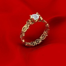 leaf ornament diamond ring rings jewelry jewel jewellery luxury wedding marriage brilliant engagament engagement engagem celebration printable romance leaves valentine 3d print model - Mito3D