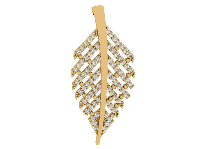 pendentif feuille bijoux la or diamant mode mariage pendentifs 3D print model - Mito3D