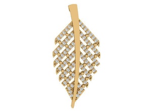 leaf pendant jewelry jewellery gold diamond fashion wedding pendants 3d print model - Mito3D