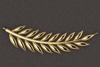 folha pingente ouro joalheria 3d prata colar ramo imprimível mulher natal presente flora pingentes 3d print model - Mito3D