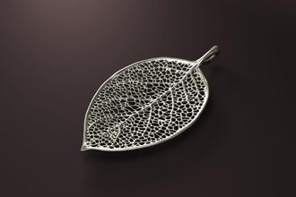 leaf pendant hq version silver flora jewelry pendants fashion 3d print model - Mito3D