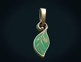 leaf pendant stereolithography foliage charm jewelry art pendants 3d print model - Mito3D