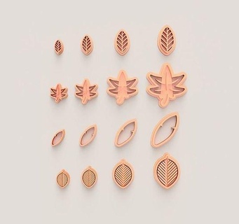 leaf polymer clay cutter organic natural classic earrings shape jewell jewelry earring art embosser stamp printing fondant doh plasticine play 3d print model - Mito3D