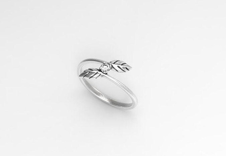 foglia squillare gioielleria design argento oro anelli Accessori gemma suoneria stampabile sterlina Fidanzamento nozze gioiello moda bellezza diamante stampa 3d print model - Mito3D