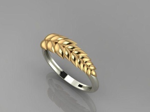 blatt ring acessorios mode 3d matrix schmuck gold designer golddesigner jewellerydesigner juwel nashorn einfach verschmelzung on trend modell einstellen ringe 3d print model - Mito3D
