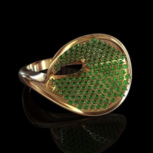 hoja de anillo la joyería joya compromiso precioso gem el diamante oro las damas plata los anillos 3d print model - Mito3D
