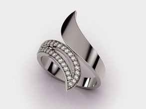 foglia squillare argento oro stampabile gioielleria 3d modello fiore nozze Fidanzamento regalo amore donne moda interagire anelli 3d print model - Mito3D