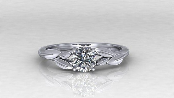 leaf vines engagement ring jewelry gold diamond rings wedding jewellery jewel gem white silver fashion luxury beauty cad tree 3d print model - Mito3D
