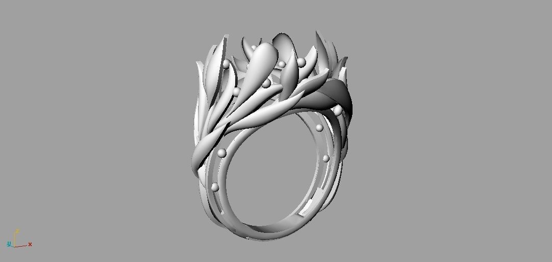 leaf woman ring flowers rose sterling jewel gold silver necklaces blossom gems stone jewelry rings printable life bark tree covid 19 protection resources 3D print model - Mito3D
