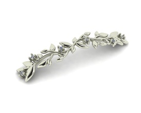 foglie diamanti braccialetto foglia diamante gioielleria adolescente alto originale oro argento braccialetti 3d print model - Mito3D
