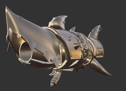 liga legendas espinha peixe azar bazuca imprimível fantasia personagem arma cosplay passatempo faça 3d print model - Mito3D