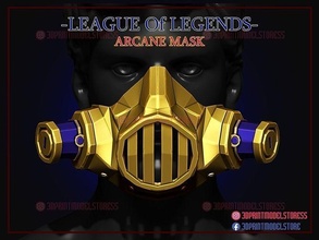 enforcer mask - league of legends arcane cosplay lol netflix jinx vi weapon costume halloween soldier police powder games toys 3d print model - Mito3D