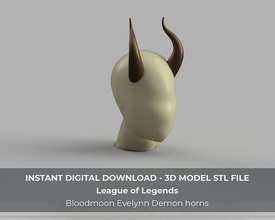 league legends lol blood moon evelynn cosplay horns horn demon costume halloween fashion 3d print model - Mito3D