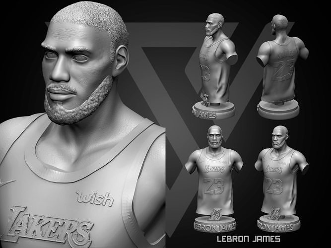 lebron james 3d yazdırılabilir 1 basketbol nba spor keçi karakter şampiyonlar sanat eseri dekorasyon heykelcik rakamlar az vesika büst heykel kral insan heykeller 3D print model - Mito3D