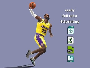 lebron james listo color 3d impresión hombre hombres nba baloncesto humano escultura masculino personas personaje laker jugador juguetes juegos 3d print model - Mito3D