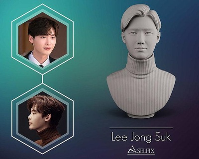 Lee jong souk portrait sculpture monochrome acteur art sculptures coréen 3d print model - Mito3D