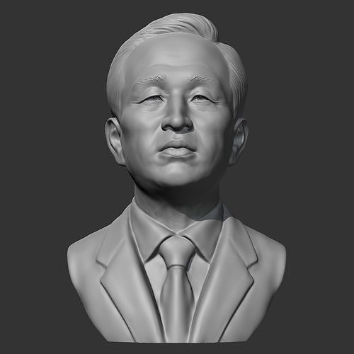 Lee myung bak 3d impression modèle Président Humain tête portrait buste figure homme visage statue sculpture coréen art sculptures 3D print model - Mito3D