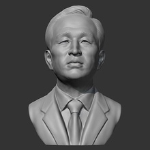 Lee myung bak 3d impression modèle Président Humain tête portrait buste figure homme visage statue sculpture coréen art sculptures 3d print model - Mito3D