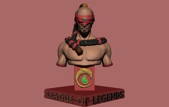 lee sin statue 3d print league legends lol bust game champion collectible hobby diy 3d print model - Mito3D