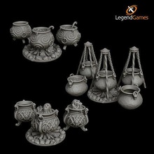 legendgames cauldron set halloween gothic horror cthulhu ttrpg dungeons dragons macbeth witches spell mage arcane wizard rpg scary spooky games toys game accessories 3d print model - Mito3D