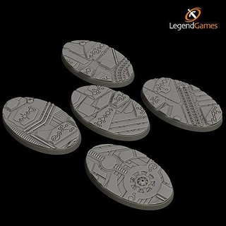 legendgames necron bases - 60x35mm oval x5 necrons warhammer games toys 40k sci board space robot tabletop scifi fi battle accessories character miniature game 3d print model - Mito3D
