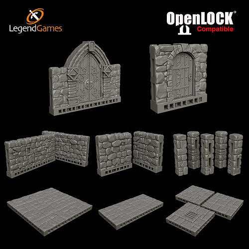 legendgames openlock basic room dungeons dragons mmorpg cellar castle terrain wizard games toys board 3D print model - Mito3D