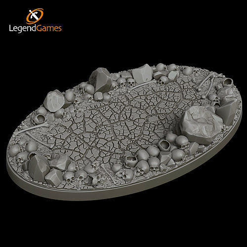 juegos leyendas cráneo base 90x52mm oval monstruo volador figura miniatura ciencia fi fantasía juego guerra apocalipsis demonio juguetes miniaturas accesorios motociclista bicicleta 3D print model - Mito3D