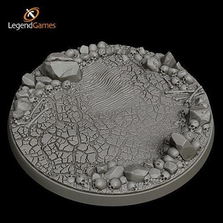 legendgames skull cracked earth bases - 80mm round x3 warhammer titan large huge monster marine unit diorama games toys accessories game goglins orcs middle apocalypse dystopian swamp necromancer dragons 3d print model - Mito3D