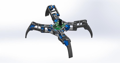 four legged spider robot 3dprinting quadruped bluetooth rc remote controll 12dof skeleton hobby diy robotics 3d print model - Mito3D