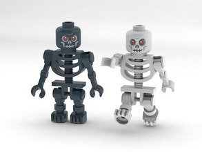 lego castillo esqueleto guerrero mini figura negro blanco 3d impresión tecnología robot personaje aislado minifigura mecánico juegos juguetes 3d print model - Mito3D