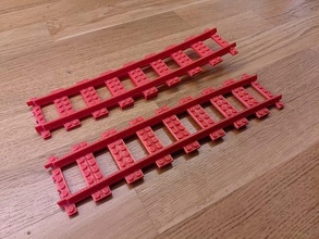lego compatible bridge or slope train track elements custom unique rail railway climb incline games toys 3d print model - Mito3D