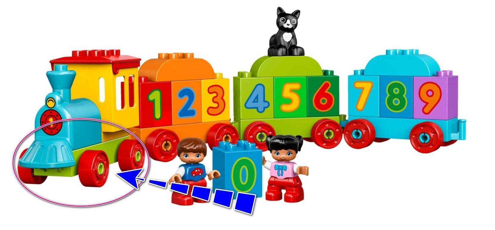 lego duplo numara tren vagon low poly oyuncak oyuncaklar oyun çocuk hobiler tuğla blok yazdır demiryolu lokomotif tekerlek oyunlar 3D print model - Mito3D