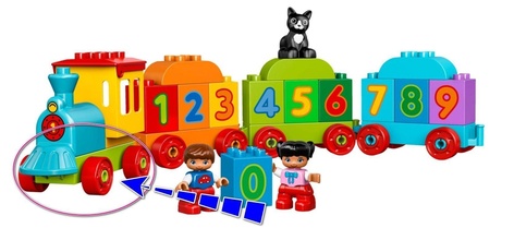 lego duplo number train wagon low-poly toy toys game child hobbies brick block print railway railroad locomotive wheel games 3d print model - Mito3D