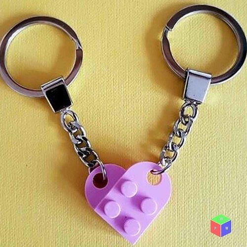 lego corazón llavero collar trozo listo to impresión ladrillos lindo amor stl obj 3d imprimible rápido juguete juego juegos juguetes 3D print model - Mito3D