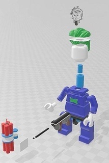 Lego bufón 74 cm 3d impresión modelo batman personaje dc dcu minifig minifigura plastico juguete hombre ladrillo bloquear divertido juego gmaes juguetes juegos 3d print model - Mito3D