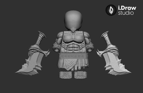 lego figurines Douane Kratos fantôme Sparte Dieu guerre grec lis lame chaos monochrome Jeux jouets 3d print model - Mito3D
