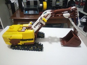 heavy duty excavator lego toys toy figure block piece construction machinery plastic crawler games 3d print model - Mito3D