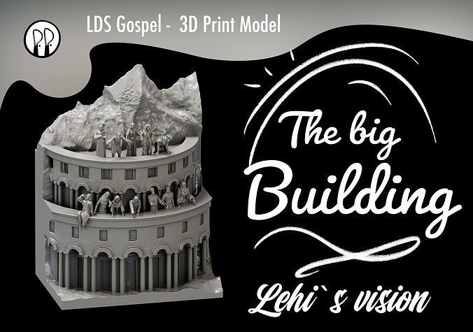 lehis vision big building tower lds lehi treeoflife mormon nephi god jesus jesuschrist christ gospel pride art sculptures 3D print model - Mito3D