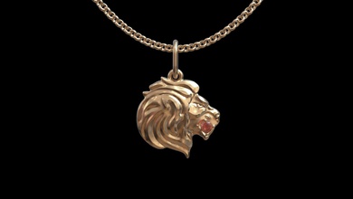 leo pendente gioielleria catena argento stampabile oro oroscopo zodiaco cartello gemma ciondoli gioiello astrologico leone gatto 3d print model - Mito3D